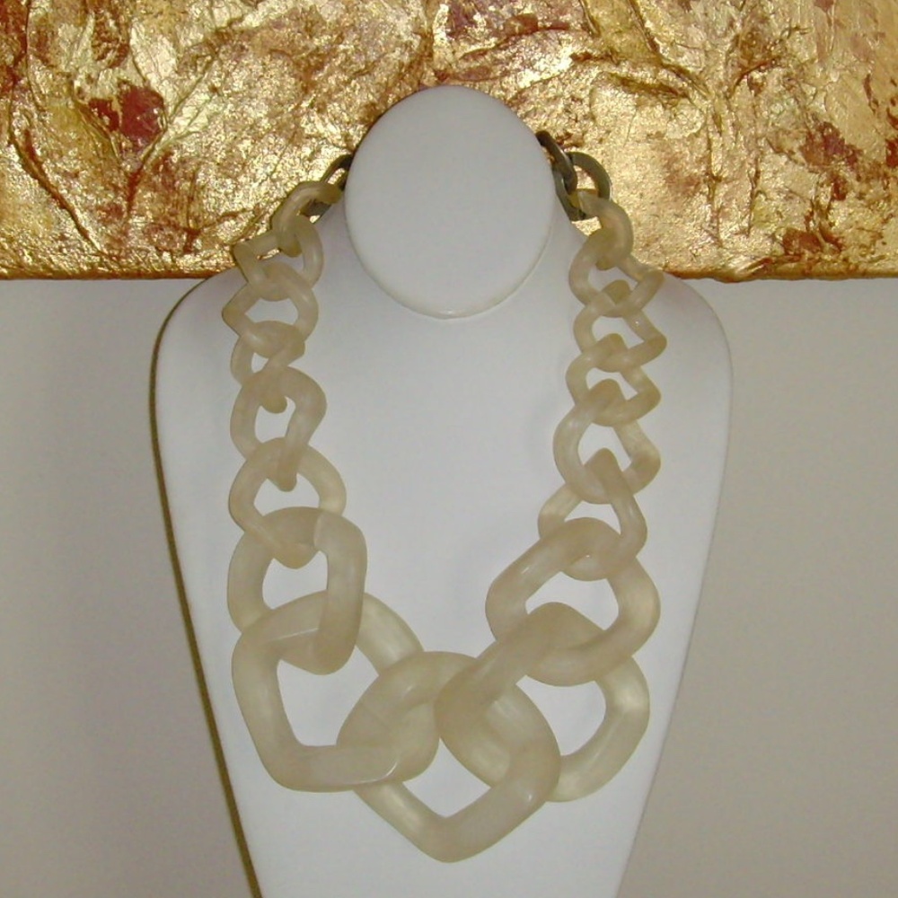 Frosted Lucite Chain Necklace